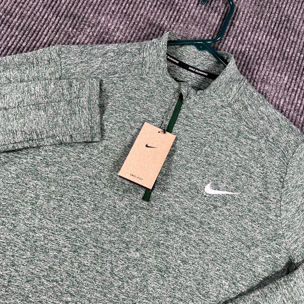 Nike Dri Fit Pullover Shirt Womens XL Extra Large Green Long Sleeve 1/4 Zip New